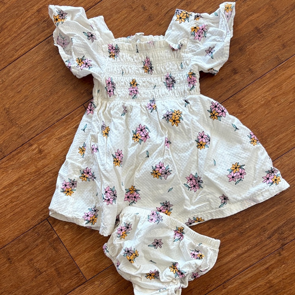 Jessica Simpson White Floral Kids Dress